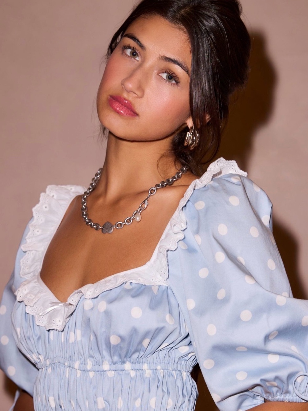 For Love & Lemons Jackson Puff
Sleeve Mini Dress | Blue Polka Dot | S | NWT - Picture 2 of 8